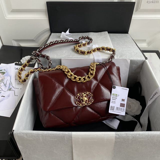 Chanel女包 香奈兒專櫃最新款皺紋油蠟皮19Bag Chanel菱格紋鏈條肩背斜挎女包 AS1160/1161  djc4233