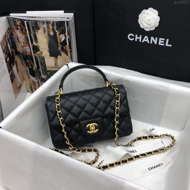 Chanel女包 香奈兒專櫃經典走秀款手提女包 Chanel果粒壓花小牛皮口蓋包  djc4327