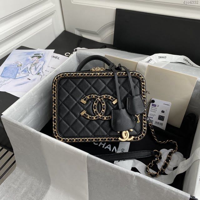 Chanel女包 香奈兒專櫃款手提肩背化妝盒子包 Chanel新款大號化妝包 AS93343  djc4332