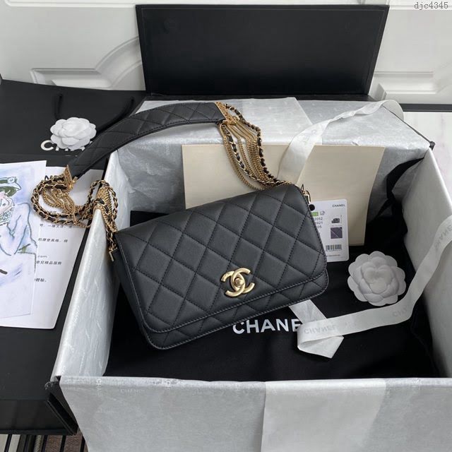 Chanel女包 香奈兒專櫃最新款原廠胎牛皮口蓋包 Chanel限量版鏈條包 大號AS2052  djc4345