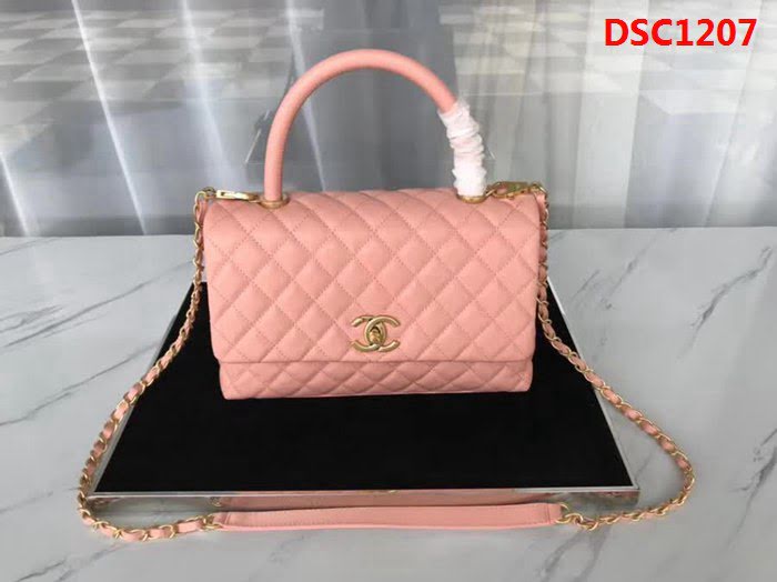 香奈兒CHANEL中號Chanel Coco handle全新頂級翻蓋單肩鏈條手柄包DSC1207