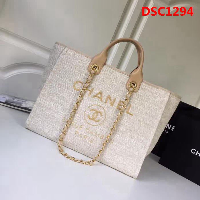 香奈兒CHANEL 2018早春度假系列最新火爆大號帆布沙灘包手提購物袋 DSC1294