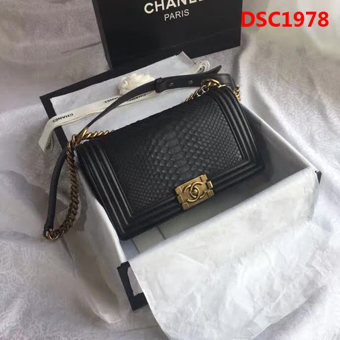 香奈兒CHANEL 67086 百年經典款蛇皮單肩斜挎鏈條包 DSC1978