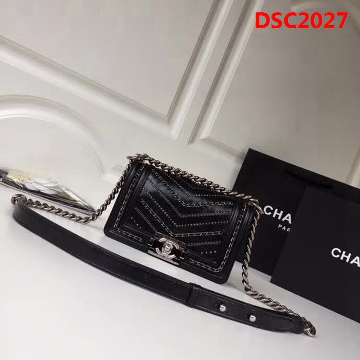 香奈兒CHANELCHANE2018FW款皺紋小牛皮單肩斜挎鏈條包 DSC2027
