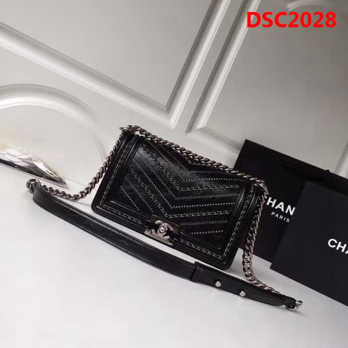 香奈兒CHANELCHANE2018FW款皺紋小牛皮單肩斜挎鏈條包 DSC2028
