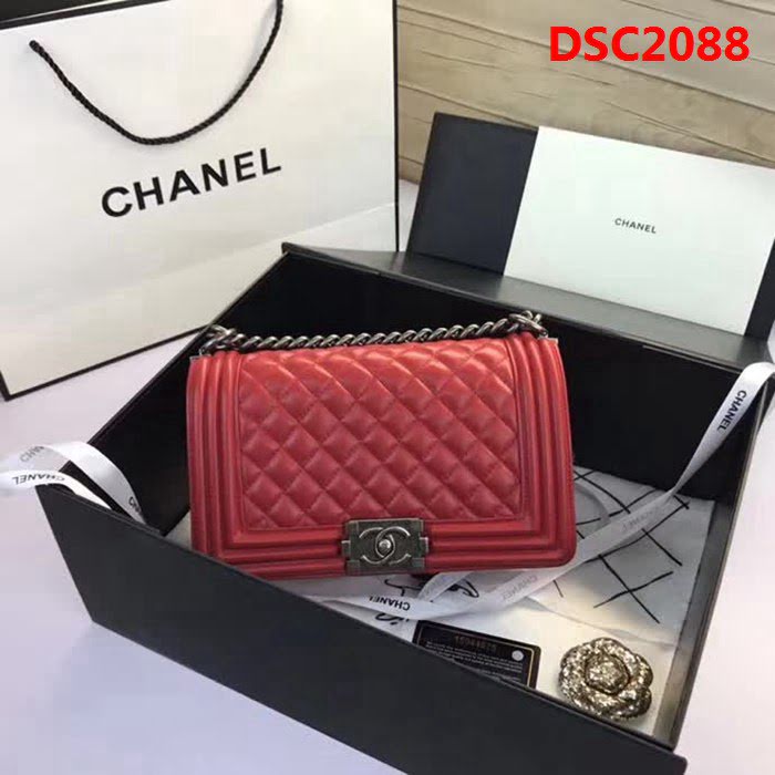 香奈兒CHANEL A67086菱格原版羊皮單肩斜挎鏈條包 DSC2088