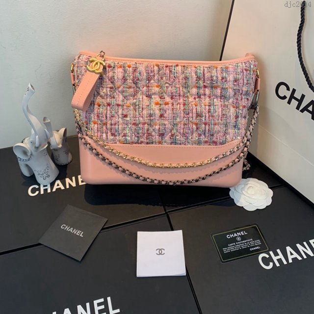 Chanel女包 93824 Gabrielle編織流浪包 小香2019新款 軟呢拼皮 香奈兒肩背包 香奈爾鏈條挎包  djc2614