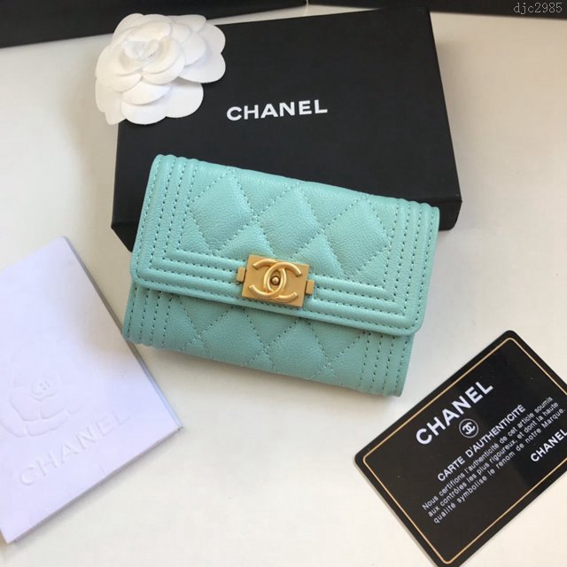 Chanel女包 80603 香奈兒新款leboy小卡包 菱格紋Chanel翻蓋短錢包  djc2985