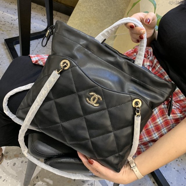 Chanel女包 AS0985 2019秋冬新款 香奈兒最新抽繩大口袋包 手提單肩鏈條斜挎包  djc3152