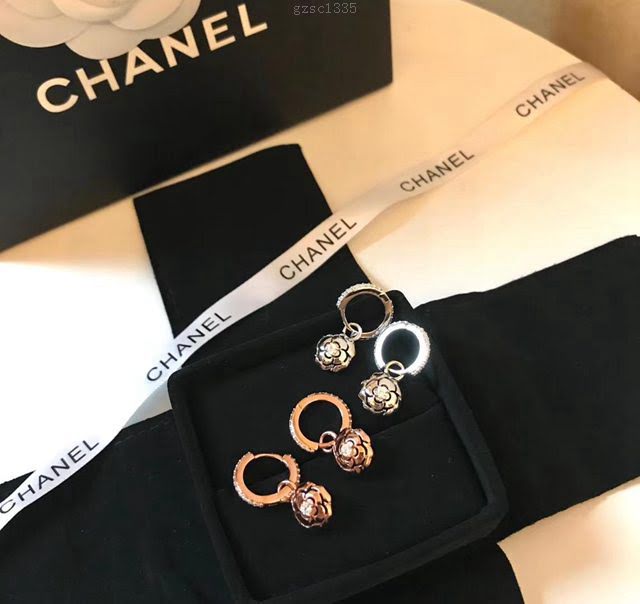chanel耳環 原單品質 玫瑰花耳環 925純銀 小香經典Logo香奈兒山茶花  gzsc1335