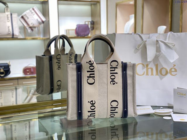 Chloe女包 克洛伊經典Woody Tote小號手袋 Chloe帆布托特包購物袋  jjh1249