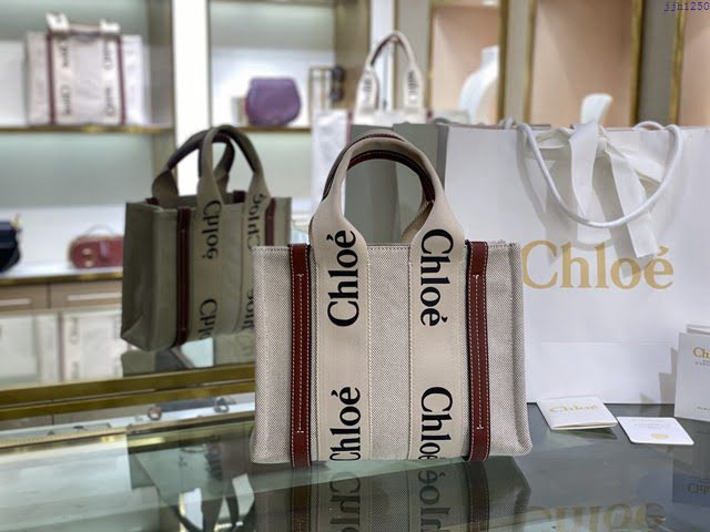 Chloe女包 克洛伊經典Woody Tote小號手袋 Chloe帆布托特包購物袋  jjh1250