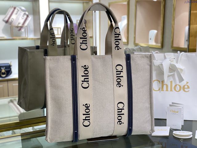 Chloe女包 克洛伊經典Woody Tote大號手袋 Chloe帆布托特包購物袋  jjh1254