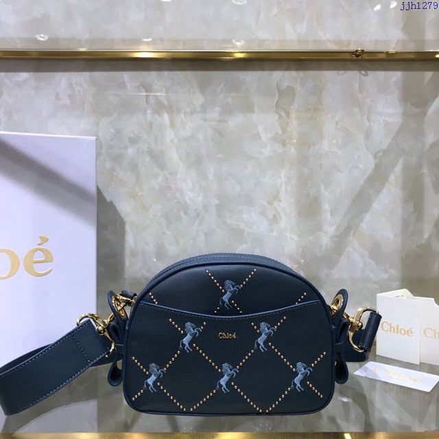 Chloe女包 克洛伊經典Signature駿馬刺繡鉚釘腰包胸包 Chloe拉鏈款斜挎包  jjh1279