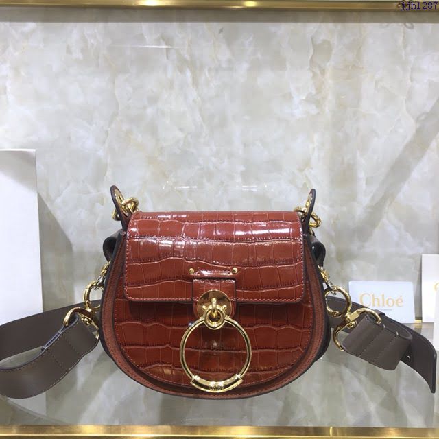 Chloe女包 克洛伊經典Tess鱷魚紋圓環小號馬術風格手袋 Chole肩背斜挎包  jjh1287