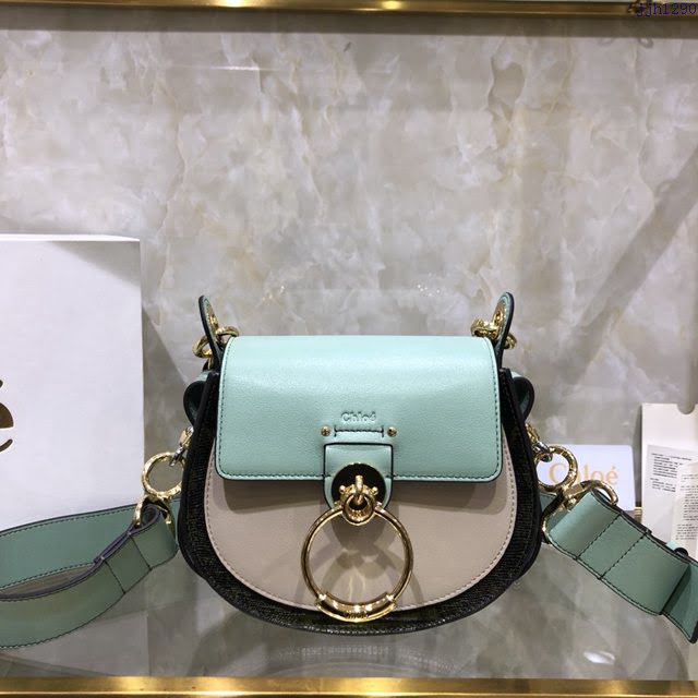 Chloe女包 克洛伊經典Tess拼色圓環小號馬術風格手袋 Chole肩背斜挎包  jjh1290