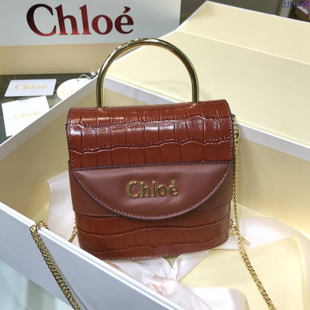 Chloe女包 克洛伊經典Aby lock鱷魚紋圓環鏈條手袋 Chole手提肩背斜挎包  jjh1350