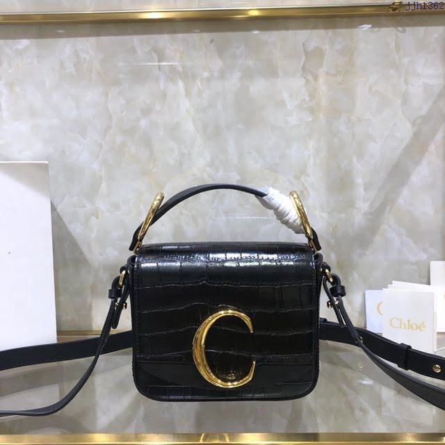 Chloe女包 克洛伊經典C Bag鱷魚壓紋手袋 Chole手提肩背斜挎包  jjh1362