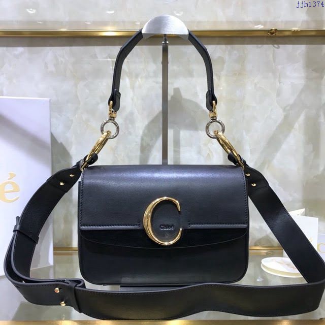 Chloe女包 克洛伊經典C形飾扣寬肩帶包包 Chole手提肩背斜挎包  jjh1374