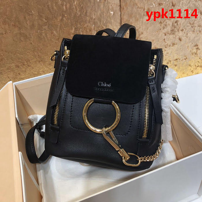Chloe克洛伊 Chloe Faye backpack克洛伊 mini雙肩包 法國原廠牛皮搭配麂皮 1232  ypk1114