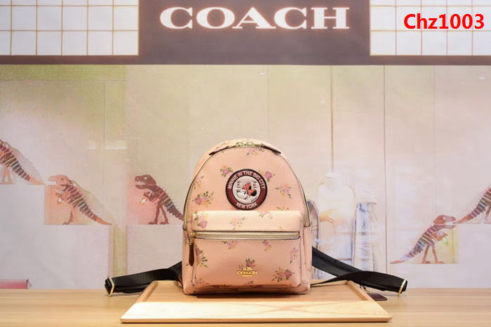 COACH蔻馳 原單2018新款 F29354 限量版 迪士尼米奇印花徽章 迷你雙肩背包  Chz1003