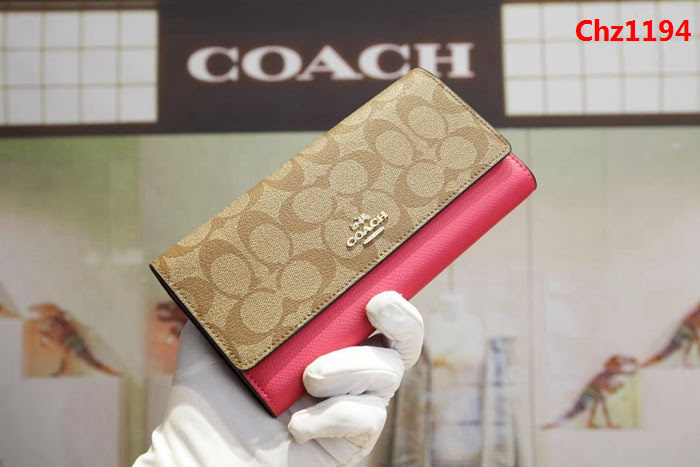 COACH蔻馳 原單 Coach53763 女士三折大手包 專櫃用料PVC拼頭層牛皮 專櫃爆款  Chz1194