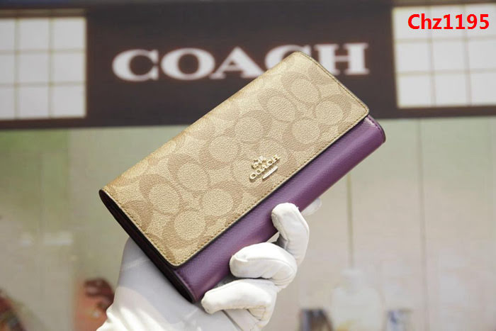 COACH蔻馳 原單 Coach53763 女士三折大手包 專櫃用料PVC拼頭層牛皮 專櫃爆款  Chz1195