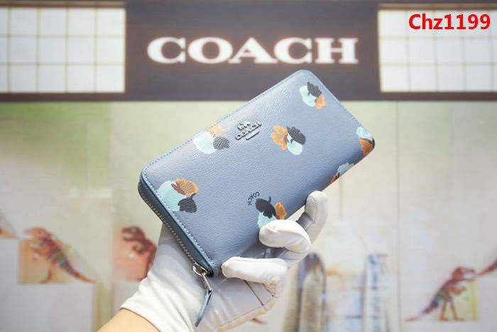 COACH蔻馳 55950 牛皮女錢包 花卉印花塗層 拉鏈錢包  Chz1199