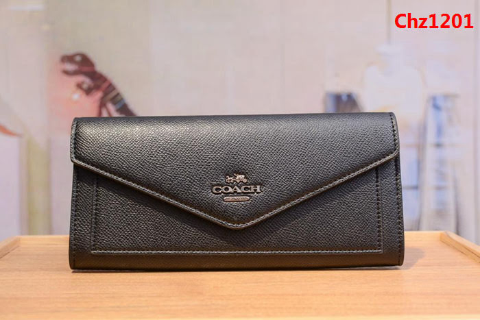 COACH蔻馳 原單內碼頭層牛皮 57715 新款 信封女士錢包  Chz1201