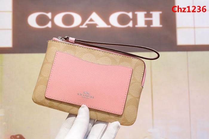 COACH蔻馳 原單級別 短款零錢包 拉鏈手包 頭層牛皮 64233  Chz1236