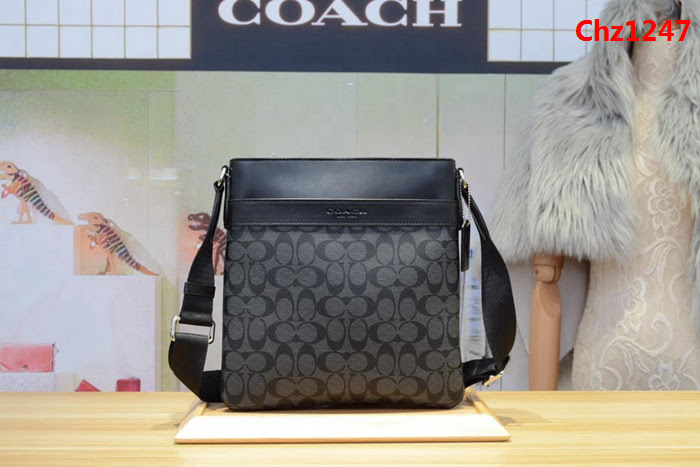 COACH蔻馳 原單級別 71877 潮流爆款款式 新的設計風格 pvc配皮款 男挎包  Chz1247