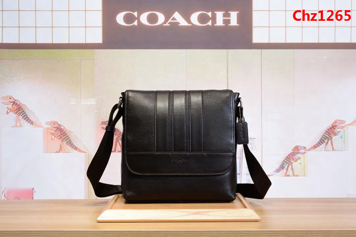 COACH蔻馳 56666 新款 男士荔枝紋信使翻蓋斜挎包  Chz1265