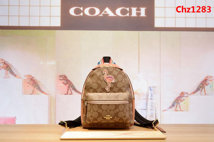 COACH蔻馳 28948 mini火烈鳥背包 pvc配手掌紋牛皮  Chz1283