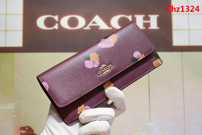 COACH蔻馳 53747# 女士信封錢包 卡位/零錢位齊全 時尚按扣  Chz1324