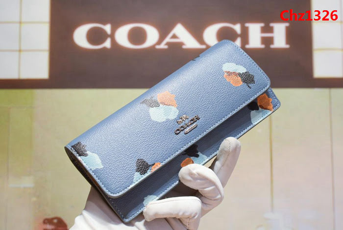 COACH蔻馳 53747# 女士信封錢包 卡位/零錢位齊全 時尚按扣  Chz1326