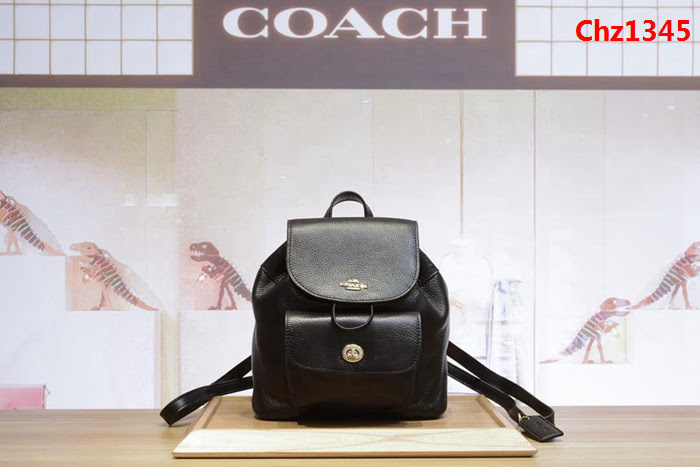 COACH蔻馳 最新款 37621 新款翻蓋 純色全皮 小號雙肩包  Chz1345