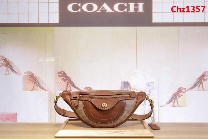 COACH蔻馳 32755 c家牛皮簽名LOGO印花 女包腰包 胸包 男女同款  Chz1357