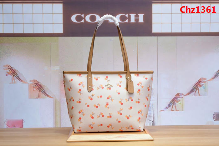 COACH蔻馳 31971櫻桃款 大容量拉鏈購物袋 大氣百搭  Chz1361