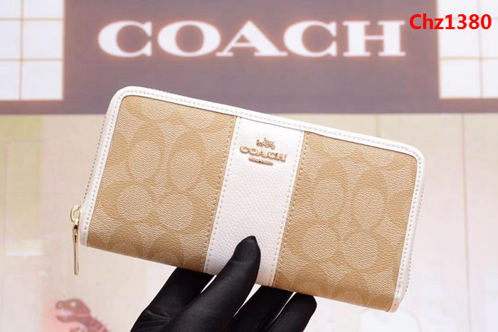 COACH蔻馳 原單 Fa52859 pvc配皮 經典logo 專櫃新款 馬車標拼色 長款拉鏈錢包 outlets款  Chz1380