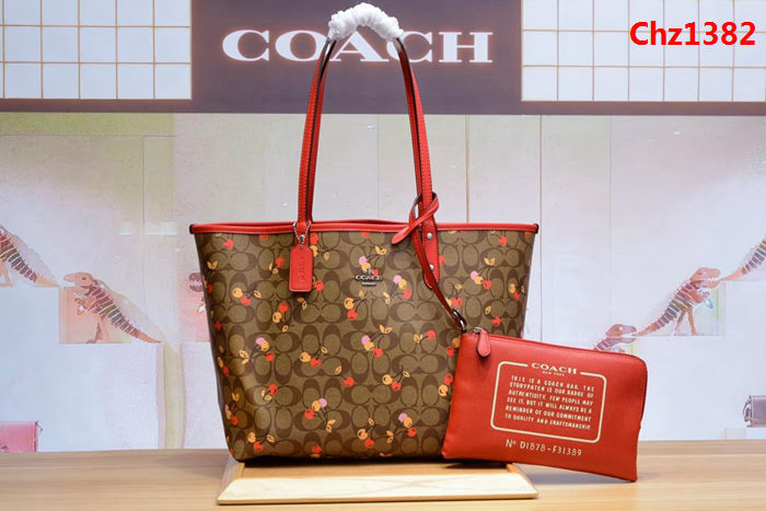 COACH蔻馳 新款 F31389 櫻桃2用子母袋 小化妝包包  Chz1382