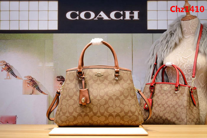 COACH蔻馳 原單經典款 戴妃包 pvb配頭層牛皮 實用大氣款 34608 手提斜挎包  Chz1410