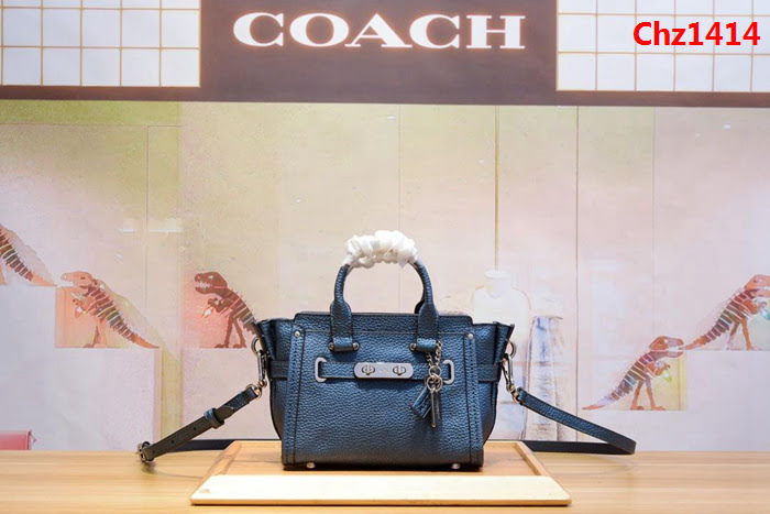 COACH蔻馳 代購正品全頭層牛皮 swagger小號 35990 可肩背或斜挎  Chz1414