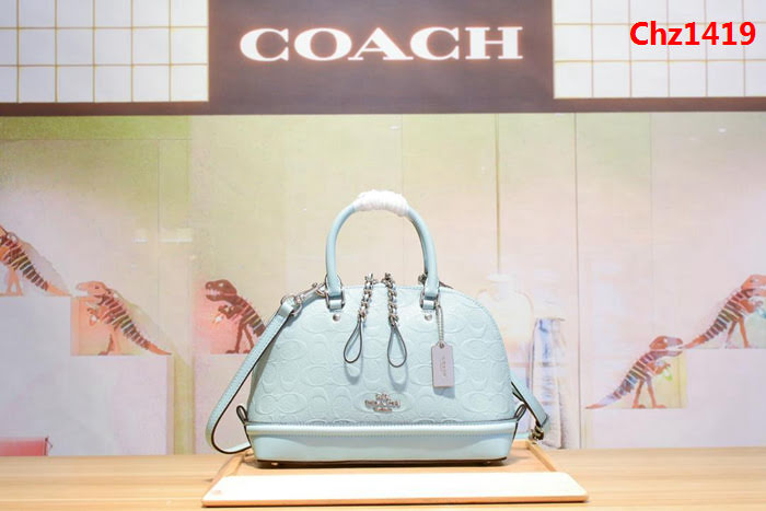 COACH蔻馳 海外代購品質 coach55450 專櫃最火爆款 小貝殼包 經典壓紋配色拼接 手提斜挎包  Chz1419