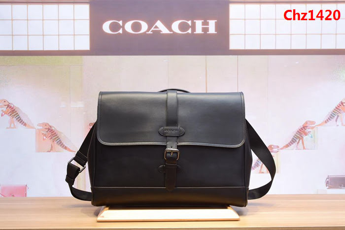 COACH蔻馳 原單 最新款 全頭層牛皮郵差包coach 23204 男士休閒款  Chz1420