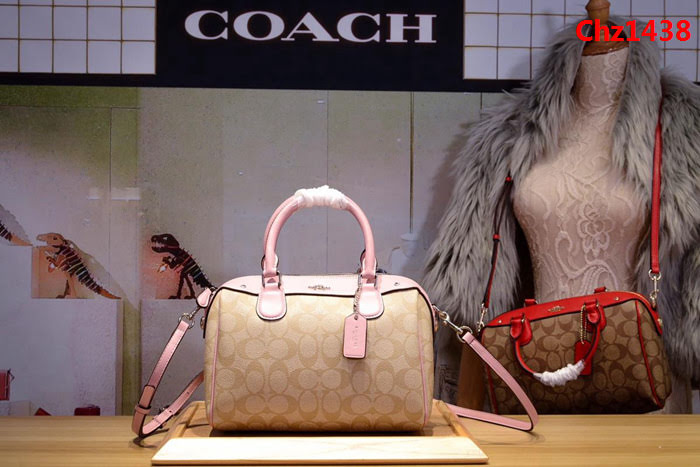 COACH蔻馳 平紋牛皮 原級別 36702 PVC配皮 新款波士頓 手提斜挎單肩  Chz1438