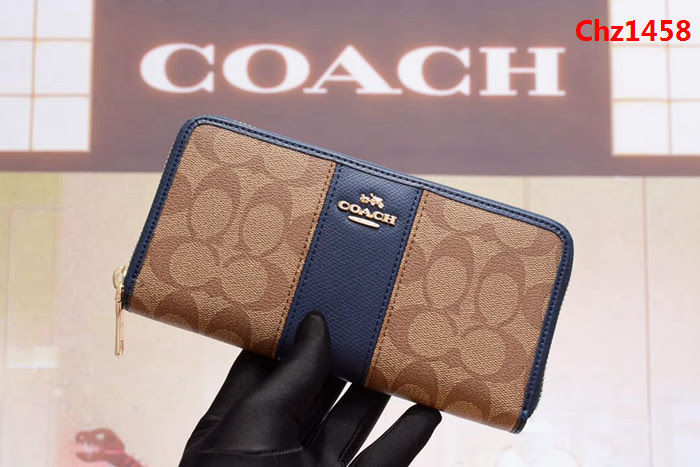 COACH蔻馳 原單 Fa52859 pvc配皮 專櫃新款 馬車標拼色 長款拉鏈錢包 outlets款  Chz1458