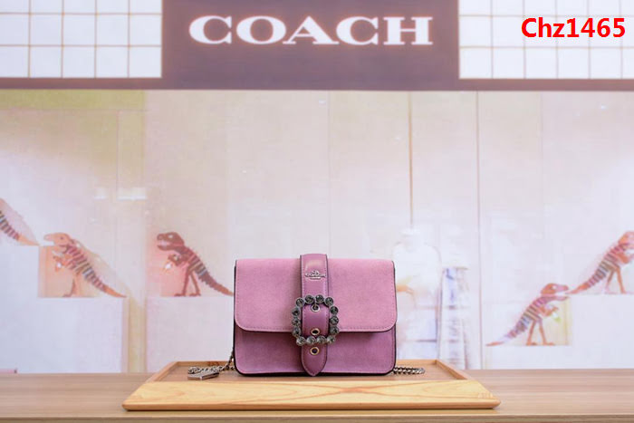 COACH蔻馳 最新款 F37798 單肩斜挎女包 鑲鑽鏈條小方包  Chz1465