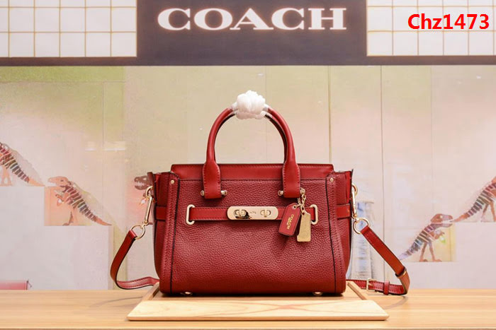 COACH蔻馳 代購正品 全頭層牛皮 swagger小號包 35990 可肩背或斜挎  Chz1473