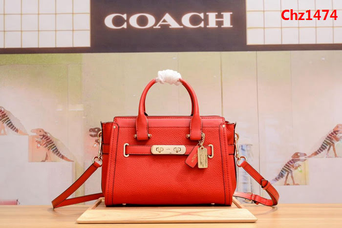 COACH蔻馳 代購正品 全頭層牛皮 swagger小號包 35990 可肩背或斜挎  Chz1474