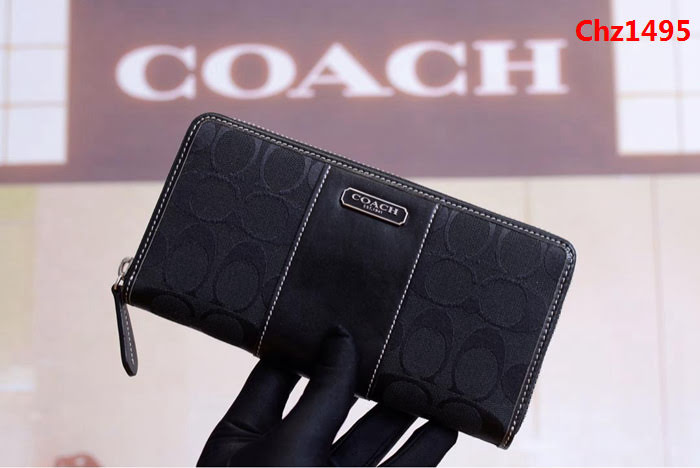 COACH蔻馳 原單 Fa52859 pvc配皮 經典logo專櫃新款 馬車標拼色長款 拉鏈錢包 outlets款  Chz1495